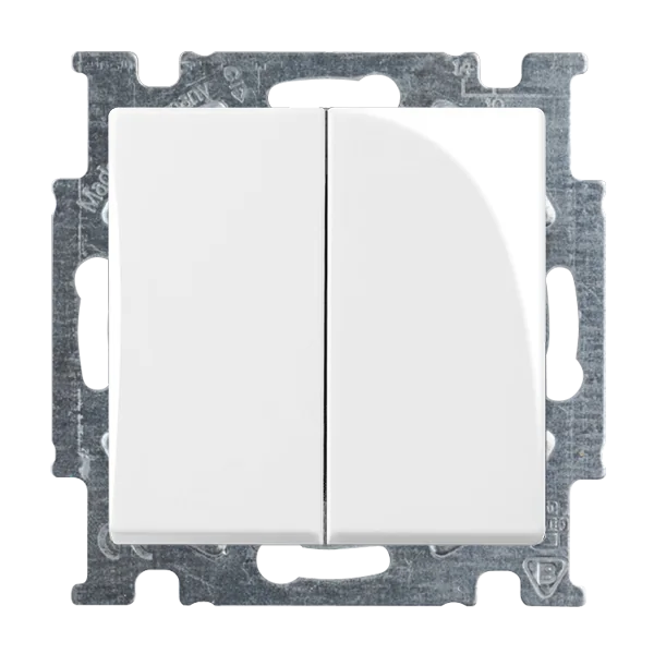 Выключатель двухклавишный ABB Basic 55, слоновая кость