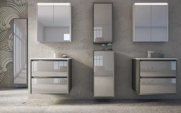 GLASS База под раковину с двумя выдвижными ящиками 41793 Antracite, 60x46x55 CEZARES