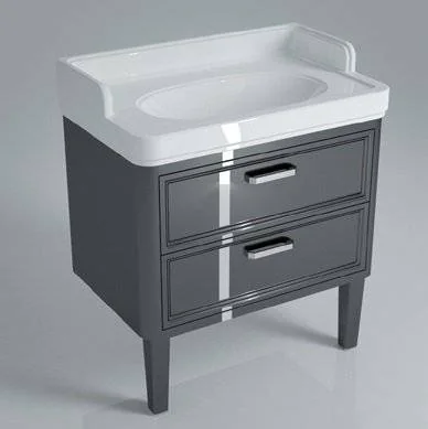 Kerama Marazzi PO.80.2/BLK  Тумба POMPEI под умывальник напольная 80 см, 2 ящика черный