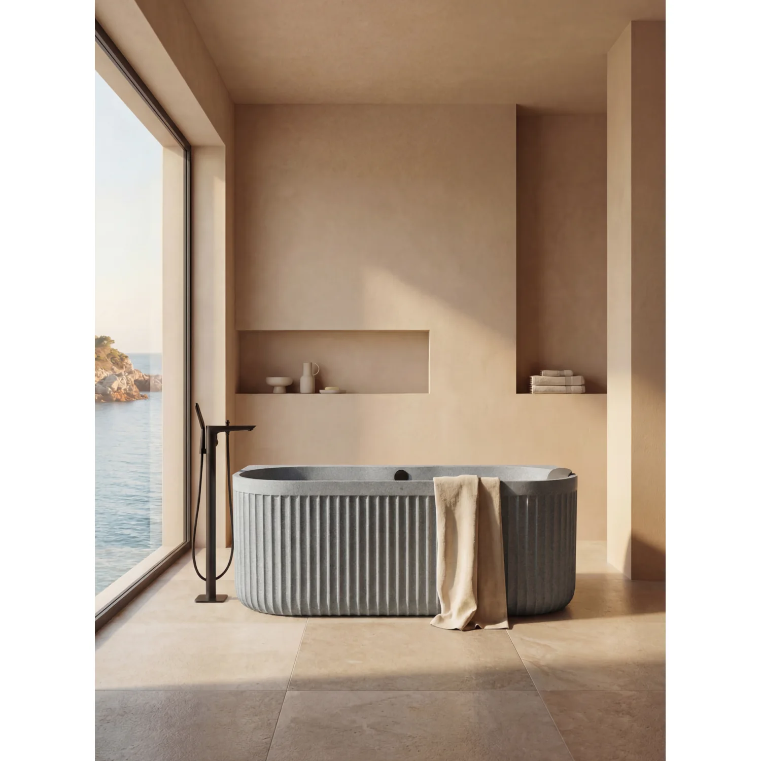 Ванна из искусственного камня AltroBagno Fabiana 090207 Granite Gray