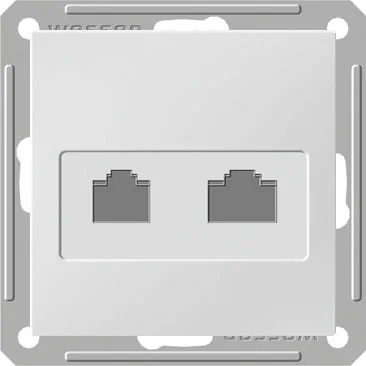 W59 РОЗЕТКА двойная компьютерная RJ45 кат.5Е, механизм, БЕЛЫЙ
