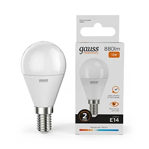 Gauss Лампа Elementary Шар 12W 880lm 3000K Е14 LED