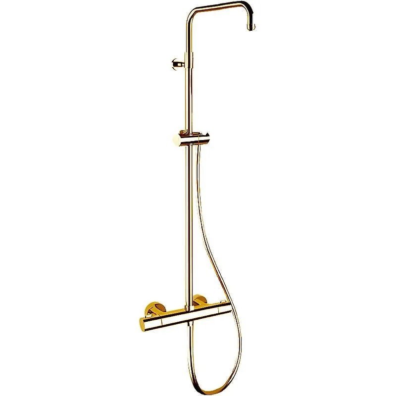 Душевая система с термостатом без душ.головы и лейки REMER Elegance EQ32ASSDBG, золото брашированное