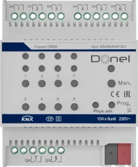Donel KNX 8-канальный многофункциональный актуатор, 10A Установка на DIN-рейку, Номинальное напряжен