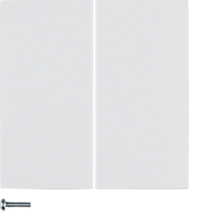 Button, 2-gang polar white, glossy