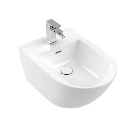Villeroy&Boch Subway 3.0 Биде подвесное 37.5х56х27см., 1 отв., CeramicPlus, цвет: альпийский белый