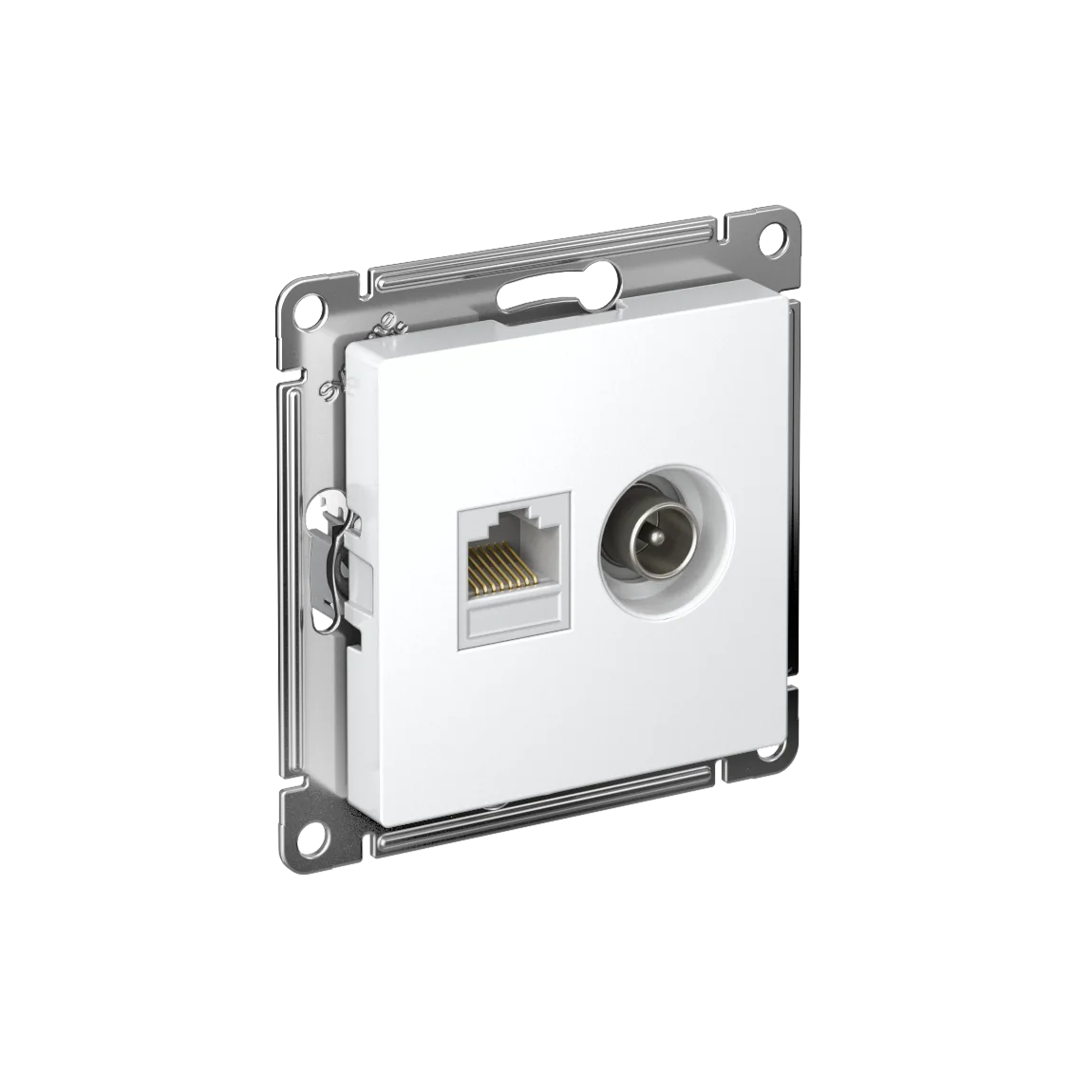 ATLASDESIGN РОЗЕТКА двойная ТВ + компьютерная RJ45, кат. 5Е, БЕЛЫЙ