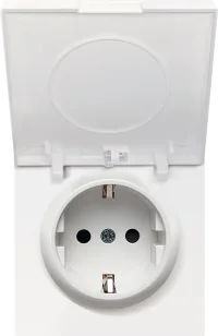 Donel R98 белый накладка для розетки Schuko с  с крышкой, 16A 250 В~, серия DA