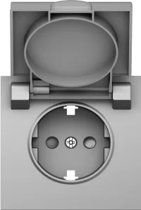 Donel S08 сталь накладка для розетки Schuko с заземлением, с крышкой, 16A 250 В~, серия DB