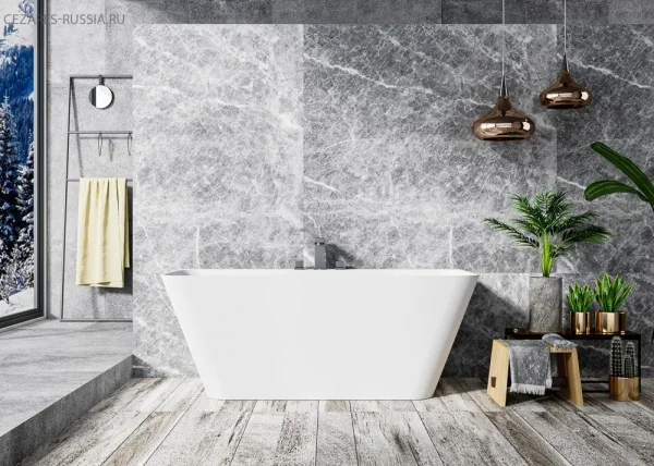 Ванна из искусственного камня Solid Surface 1700x800x600, CEZARES CZR-LINER-170-80-60-SSB