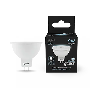 Gauss Лампа MR16 9W 830lm 4100K GU5.3 LED