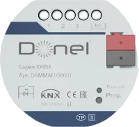 Donel KNX Многофункциональный актуатор Mini 3-канальный, 6А/канал, 250В AC, 50-60Гц, 
Функции KNX: