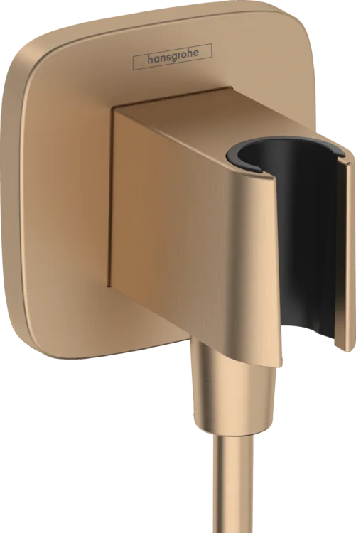 Шланговое подключение Hansgrohe Fixfit Q с держателем, шлифованная бронза, 26887140
