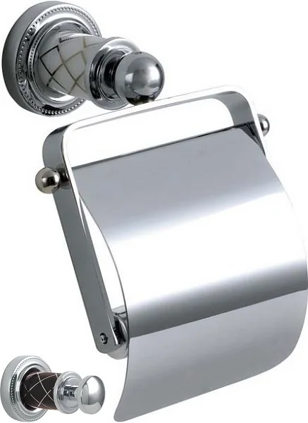 Boheme Держатель для туалетной бумаги с крышкой MURANO CHROME (шоколад)_Комплект