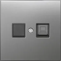 Donel R98 METAL благородная сталь Накладка для розетки RJ45/RJ11, одиночная, серия DA