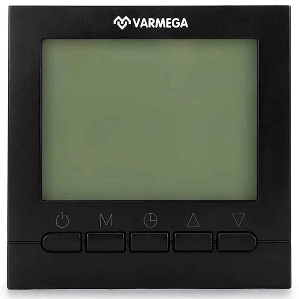 Комнатный электронный термостат Varmega VM19222, 230 В, проводной, программируемый, черный