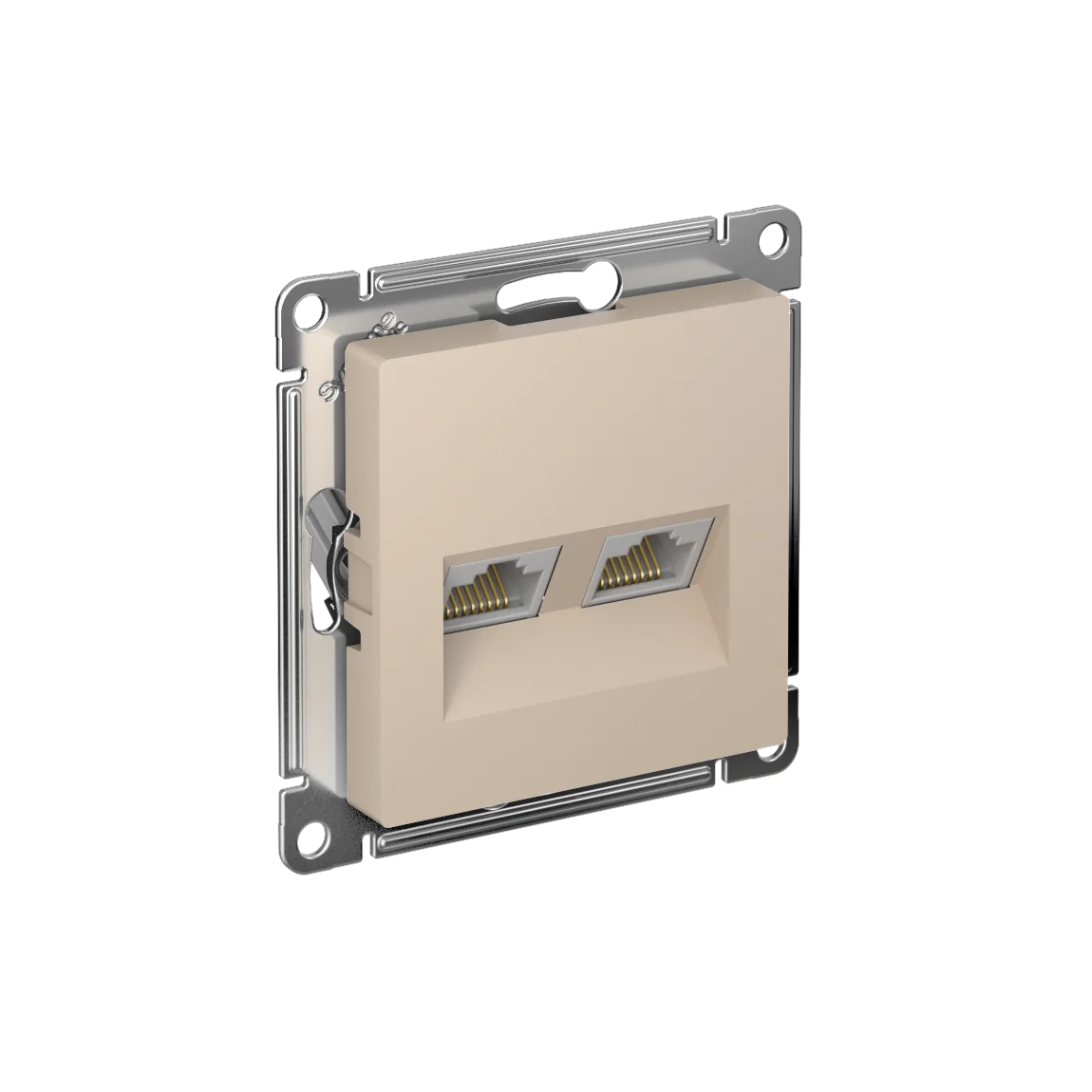 ATLASDESIGN РОЗЕТКА двойная компьютерная RJ45+RJ45, кат.5E, механизм, ПЕСОЧНЫЙ