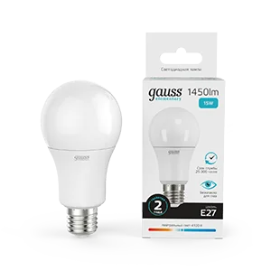 Gauss Лампа Elementary A60 15W 1450lm 4100K E27 LED