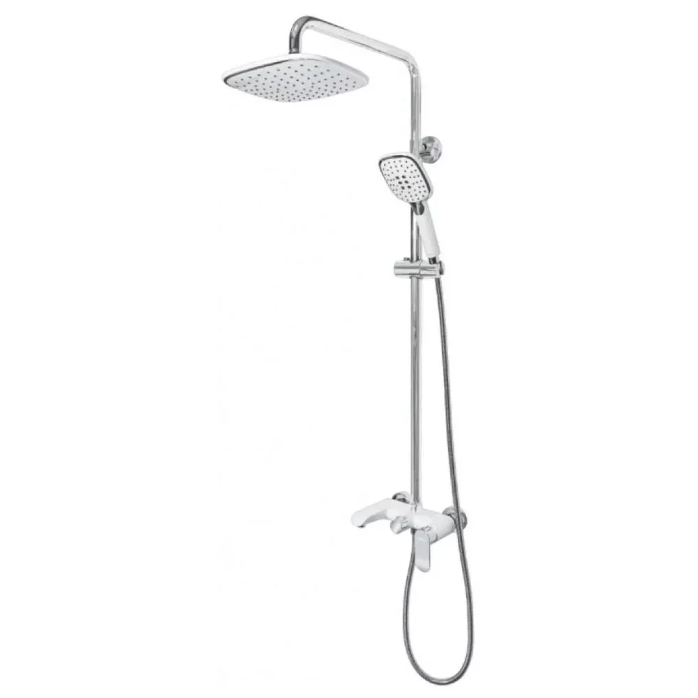 Душевая стойка с изливом Grocenberg GB7010WC Белый хром
