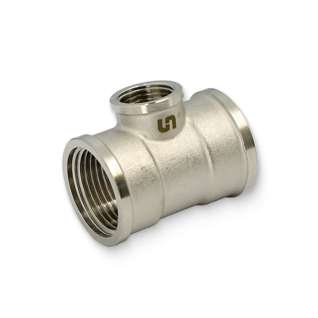 Тройник В 1" х 1/2" х 1", никелированный Uni-Fitt
