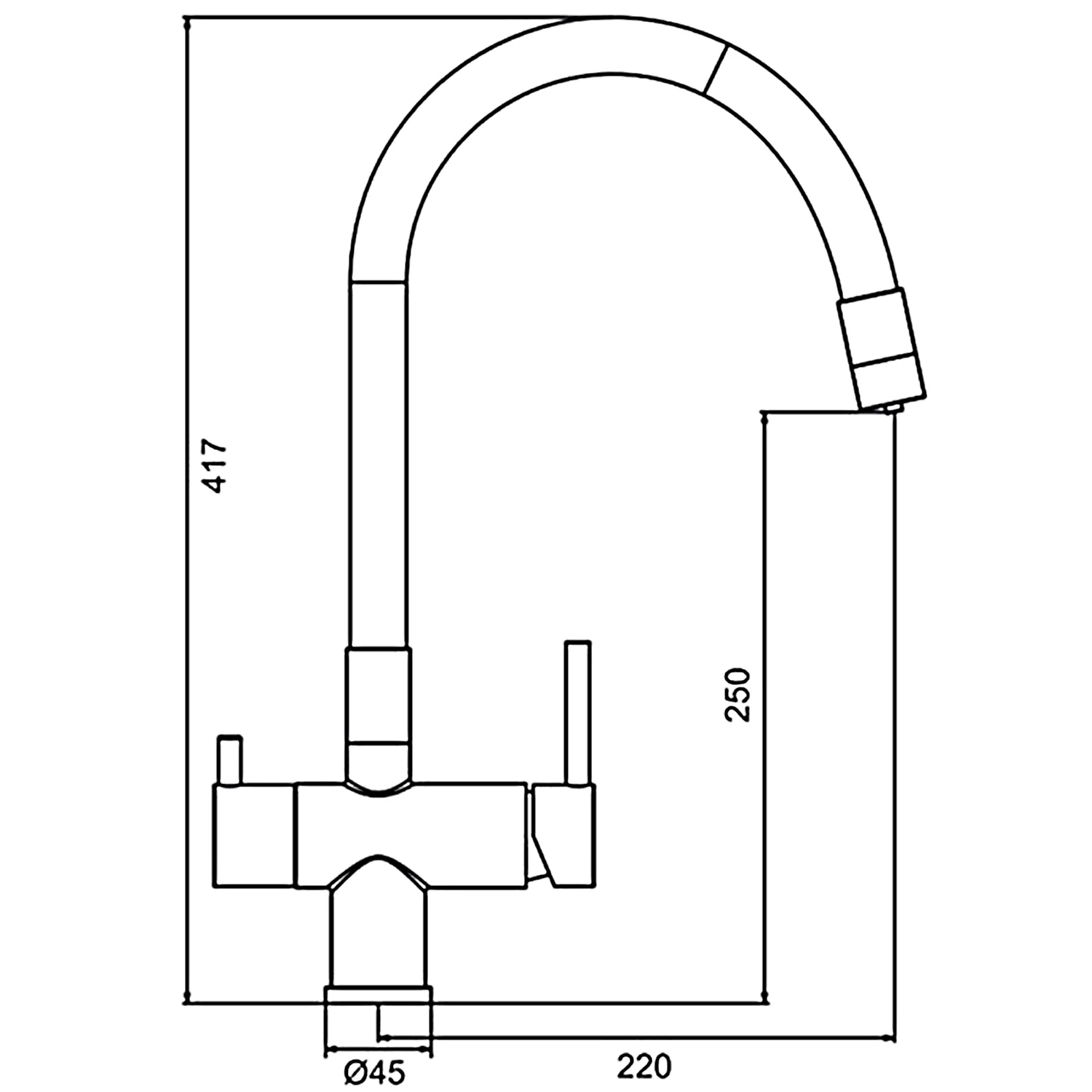 Смеситель для кухни с гибким изливом Gappo G4398-39