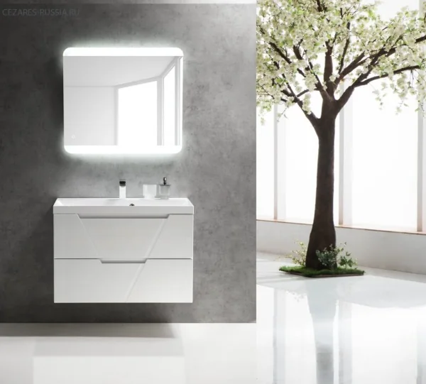 VITTORIA База под раковину подвесная с 2 выкатными ящиками, Bianco Lucido, 900x450x570, VITTORIA-900