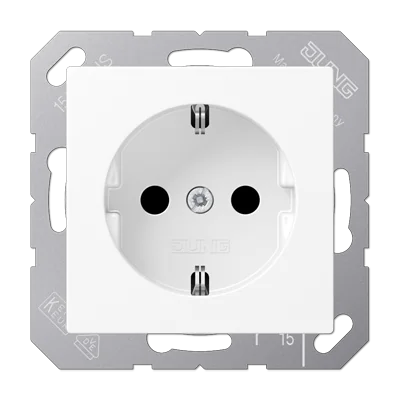 Розетка SCHUKO® 16A 250V; термопласт; белый матовый JUNG
