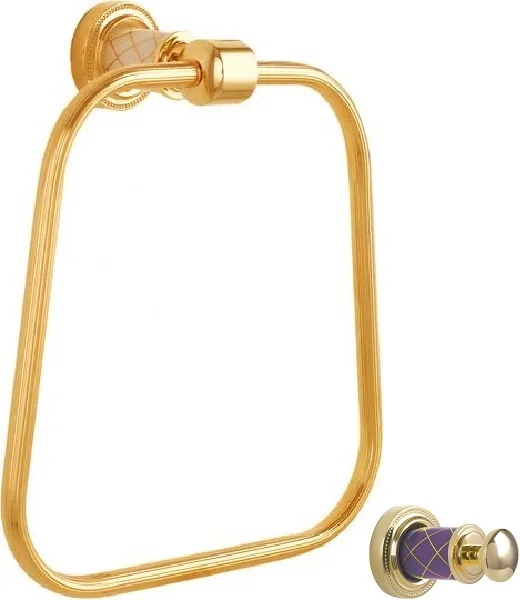 Boheme Держатель для полотенца (кругл.) MURANO GOLD (фиолетовое)_Комплект