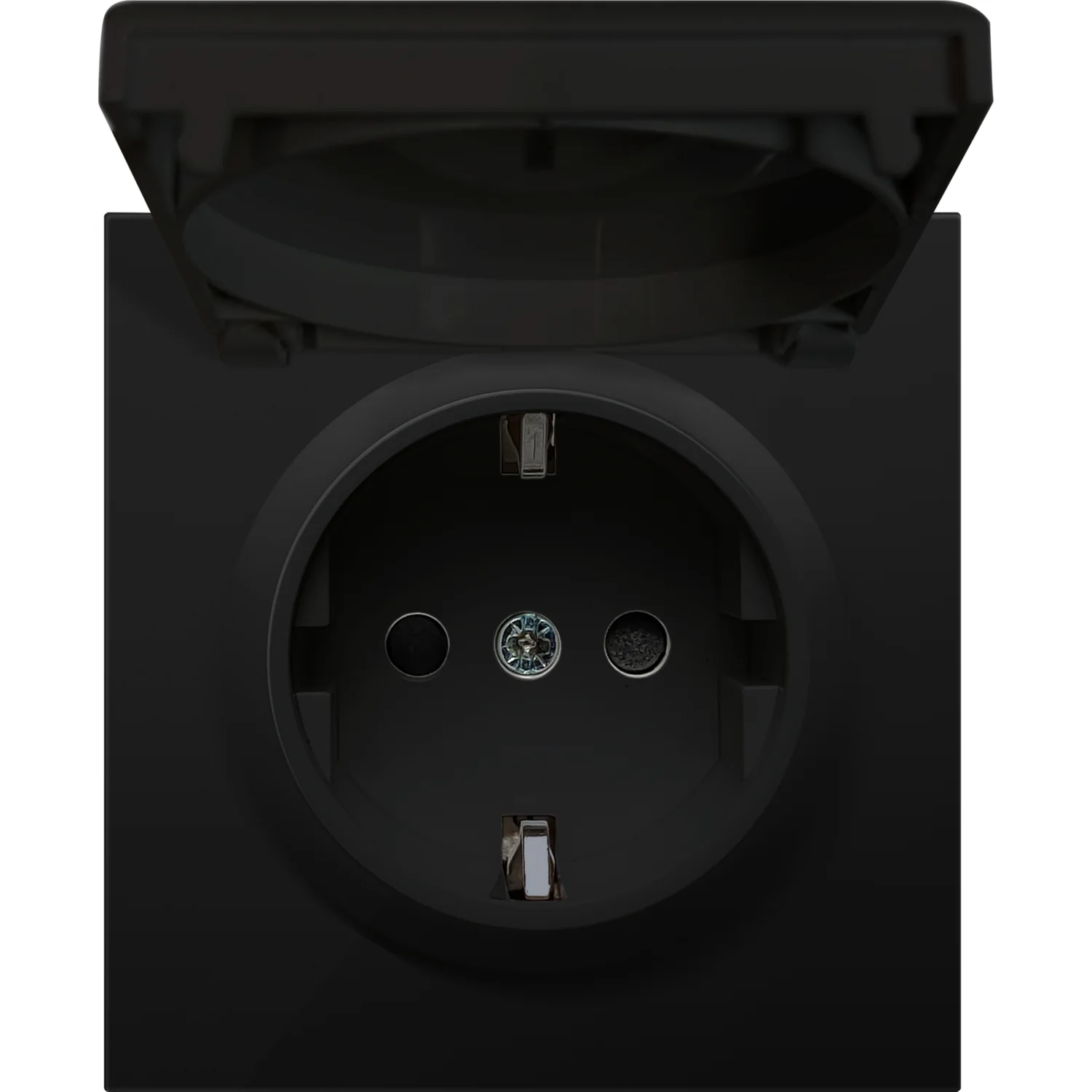 Donel R98 матовый карбон накладка для розетки Schuko с заземлением, с крышкой, 16A 250 В~, серия DA