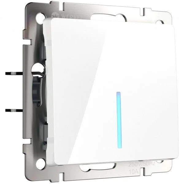 WL01-SW-1G-LED / Выключатель одноклавишный с подсветкой(белый)