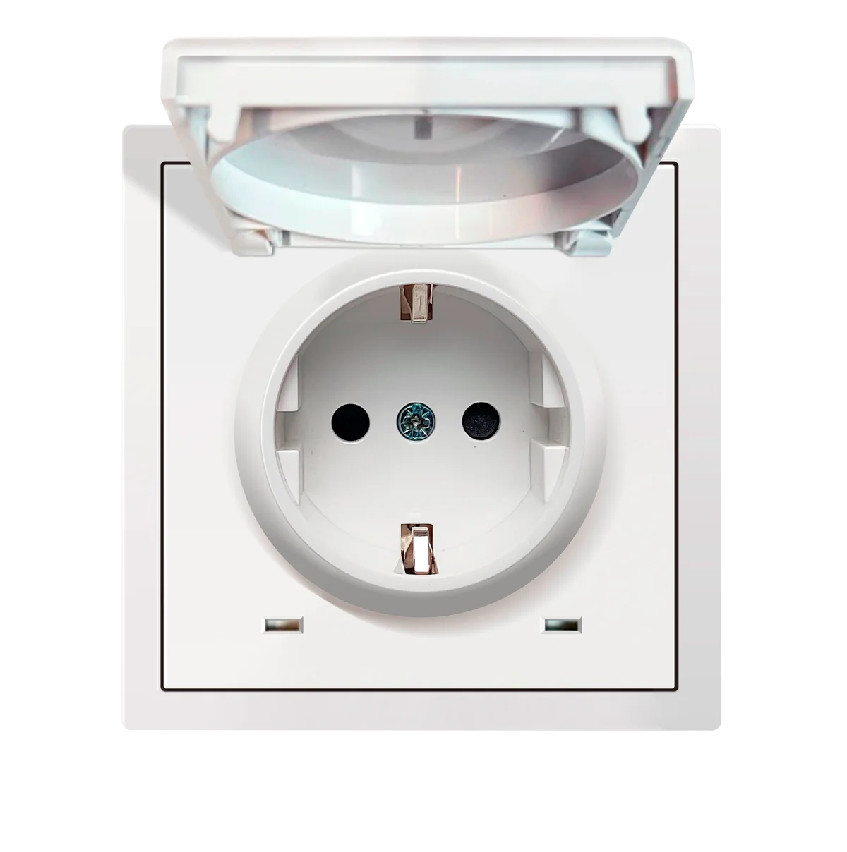 Donel R98 белый накладка для розетки Schuko с заземлением, с крышкой, 16A 250 В~, серия DA