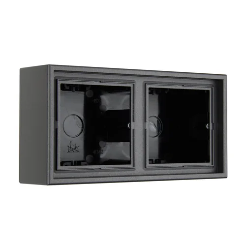 Коробка для накладного монтажа 2-местная, антрацит