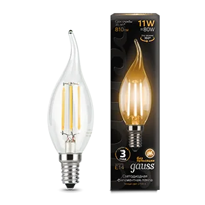 Gauss Лампа Filament Свеча на ветру 11W 810lm 2700К Е14 LED