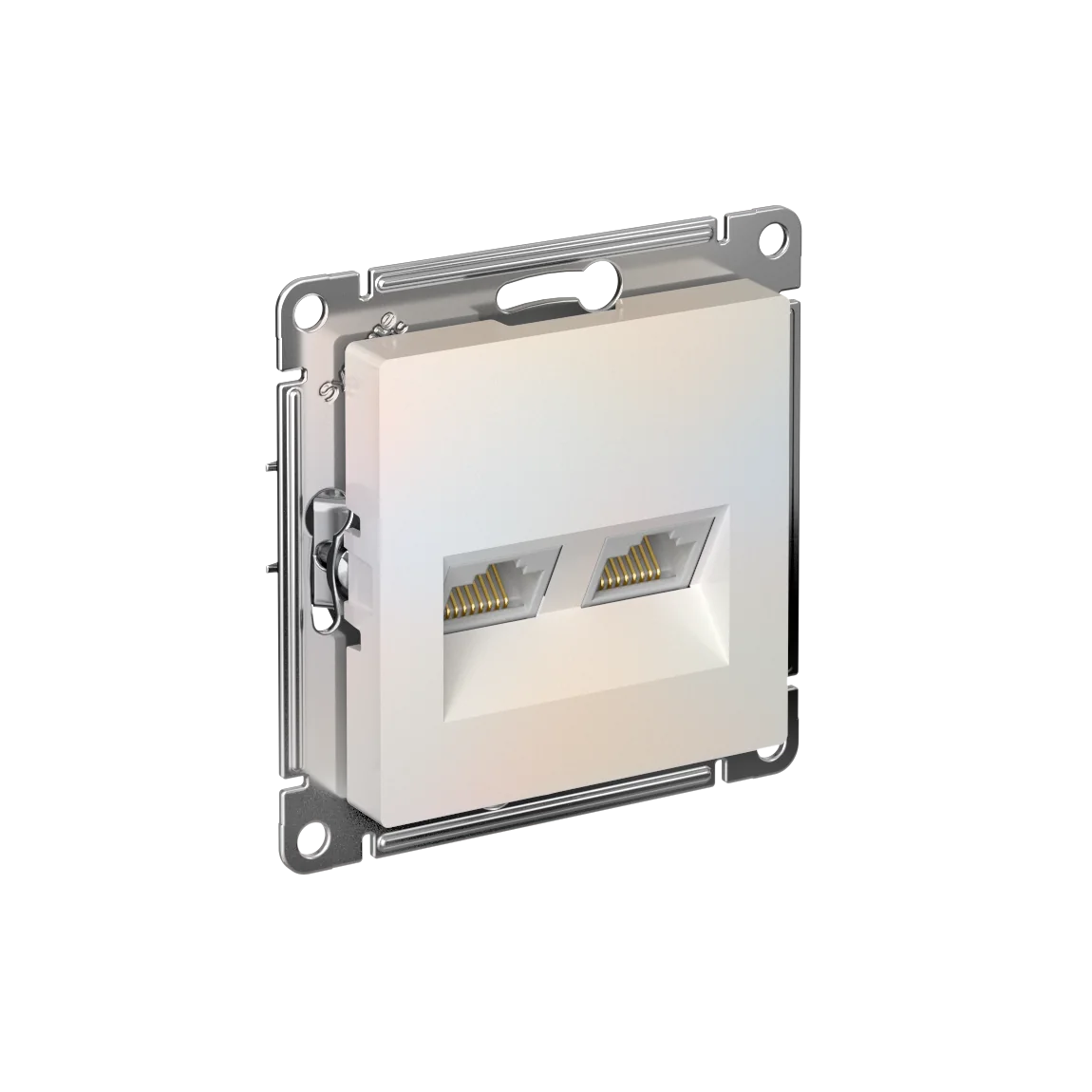 ATLASDESIGN РОЗЕТКА двойная компьютерная RJ45+RJ45, кат.5Е, механизм, ЖЕМЧУГ