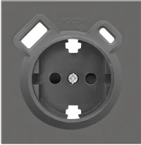 Donel R98 матовый шоколад накладка для розетки Schuko с зарядным устройством USB A+C, с защитными шт