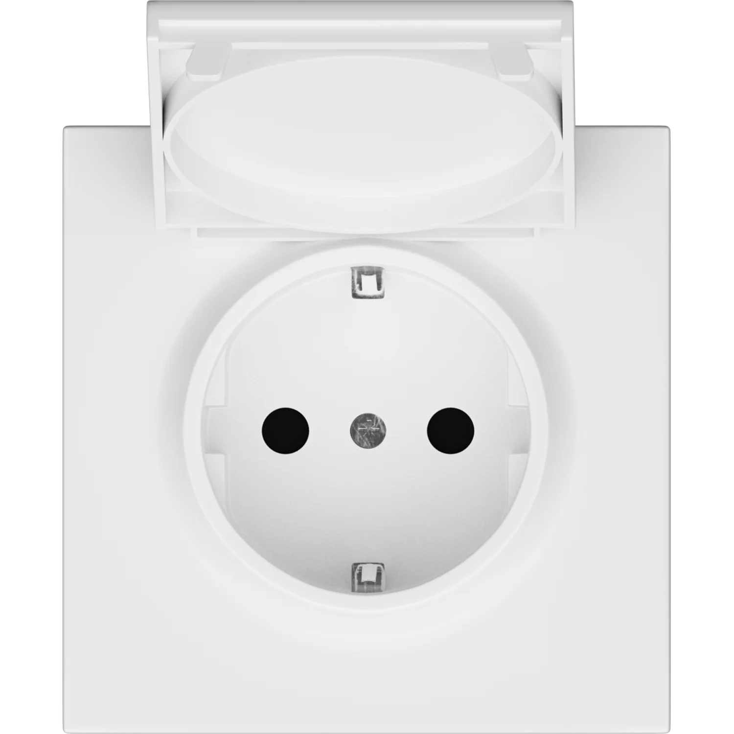 Donel R98 матовый белый накладка для розетки Schuko с заземлением, с крышкой, 16A 250 В~, серия DA