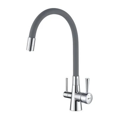Смеситель Lemark Comfort LM3075C-Gray для кухни с гибким изливом и подключением к фильтру с питьевой
