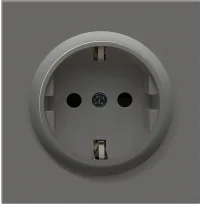 Donel R98 матовый шоколад накладка для розетки Schuko с заземлением, со шторками 16A 250 В~,серия DA