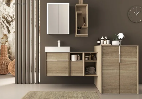 SPACE Шкафчик подвесной c двумя открытыми полками 55037 Rovere Bruges, 30x45x50