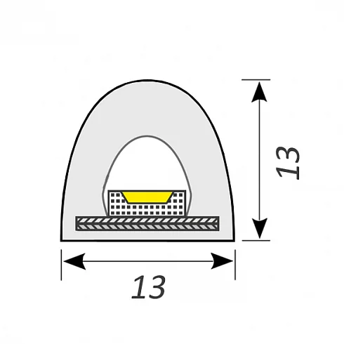 Arlight Светодиодная лента герметичная RTW-PWT-A180-13mm 24V Warm3000 (14.4 W/m, IP68, 2835, 5m) (Ar