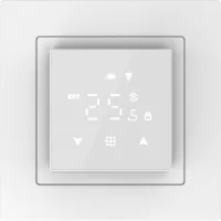 Donel Термостат с датчиком пола, программируемый с Wi-Fi , 16 A, 45*45 мм. белое стекло, серия DTEF