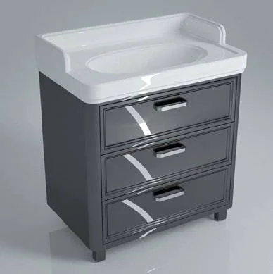 Kerama Marazzi PO.80.3/BLK  Тумба POMPEI под умывальник напольная 80 см, 3 ящика черный