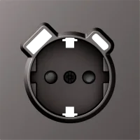 Donel S08 матовый титан накладка для розетки Schuko с зарядным устройством USB A+C,  со шторками 16A