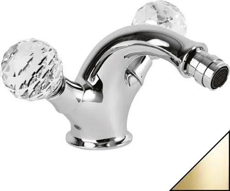 ATLANTIS-BS1-03/24-Sw Смеситель на биде с донным клапаном золото, ручки Swarovski