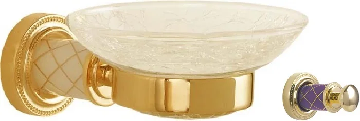 Boheme Мыльница MURANO GOLD (фиолетовое)_Комплект