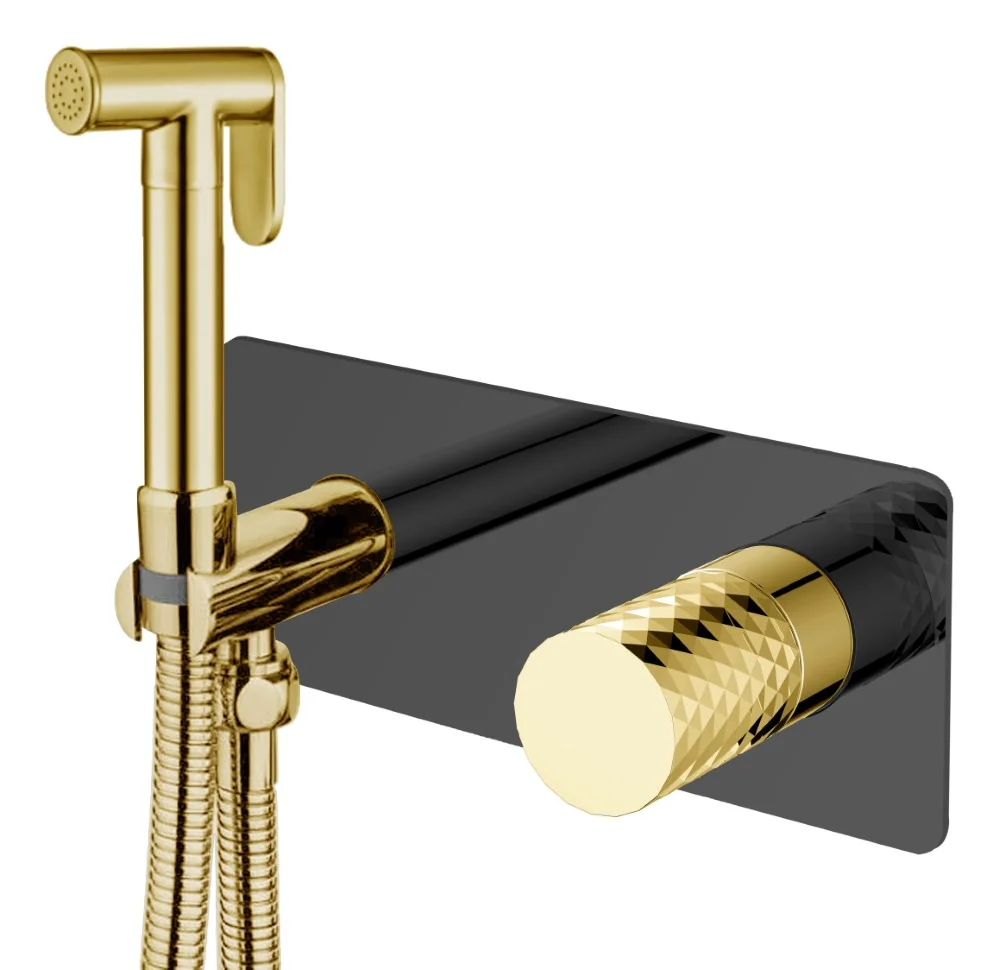 Boheme Смеситель гигиенический STICK BLACK DIAMOND GOLD
