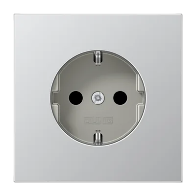 Штепсельная розетка SCHUKO 16А / 250В, пружинные зажимы; металл; алюминий; Aluminium