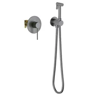 Смеситель встроенный с гигиеническим душем Timo Saona 2389/18SM черное золото