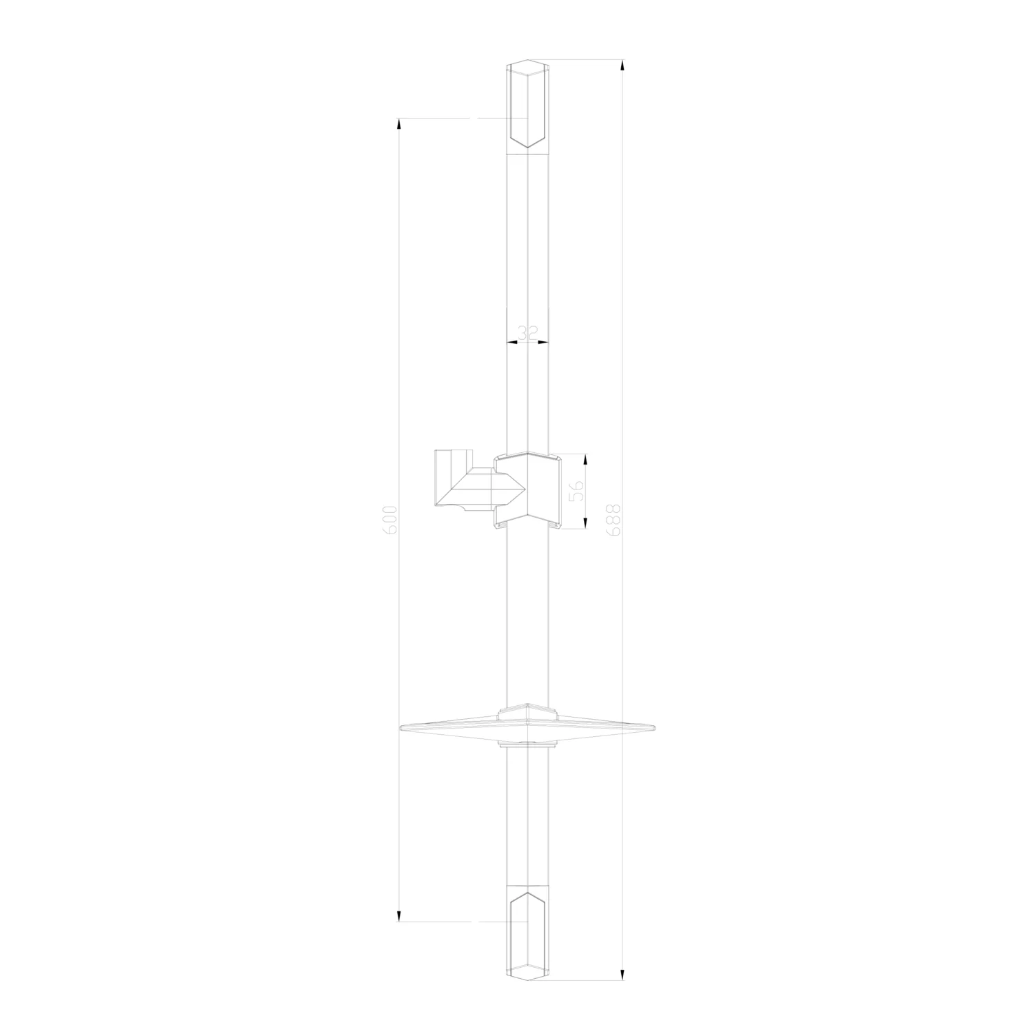Стойка для душа Lemark LM8066C с мыльницей