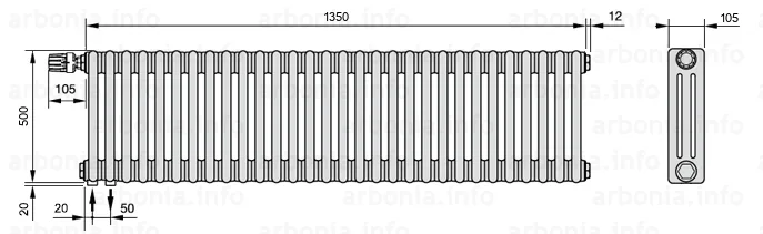 Радиатор Arbonia 3050/30 №69 твв RAL-9016